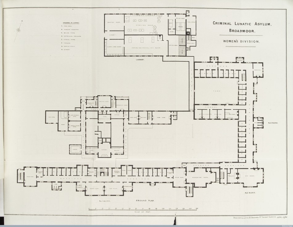 L0038515 Plan of Women's Division blocks at Broadmoor Criminal Asylum